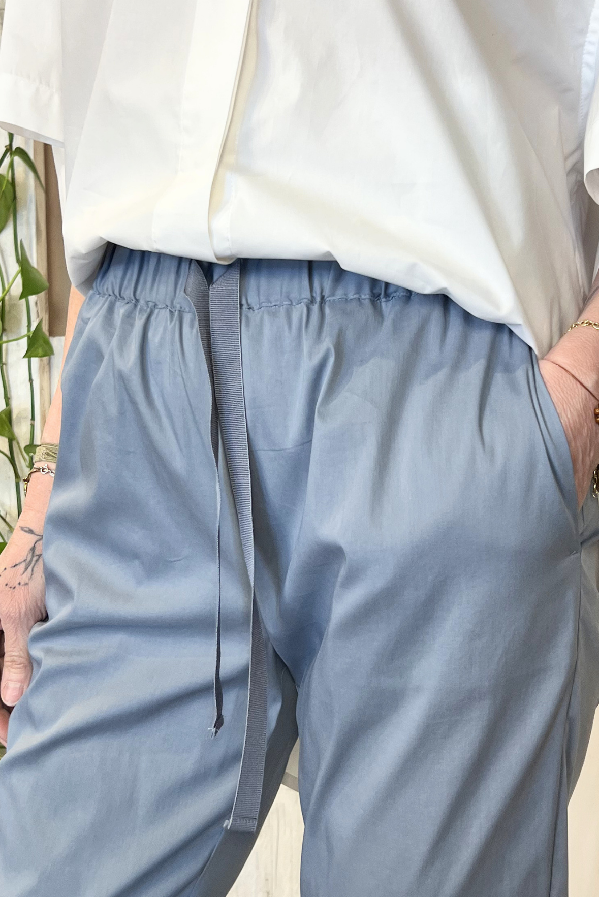 Pantalone jogging popeline