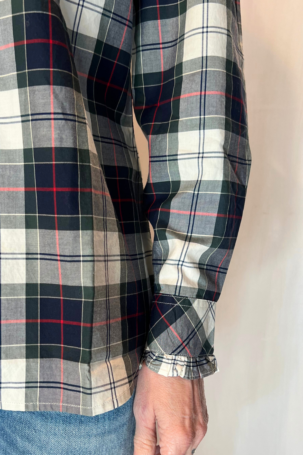 Camicia scozzese con micro ruches