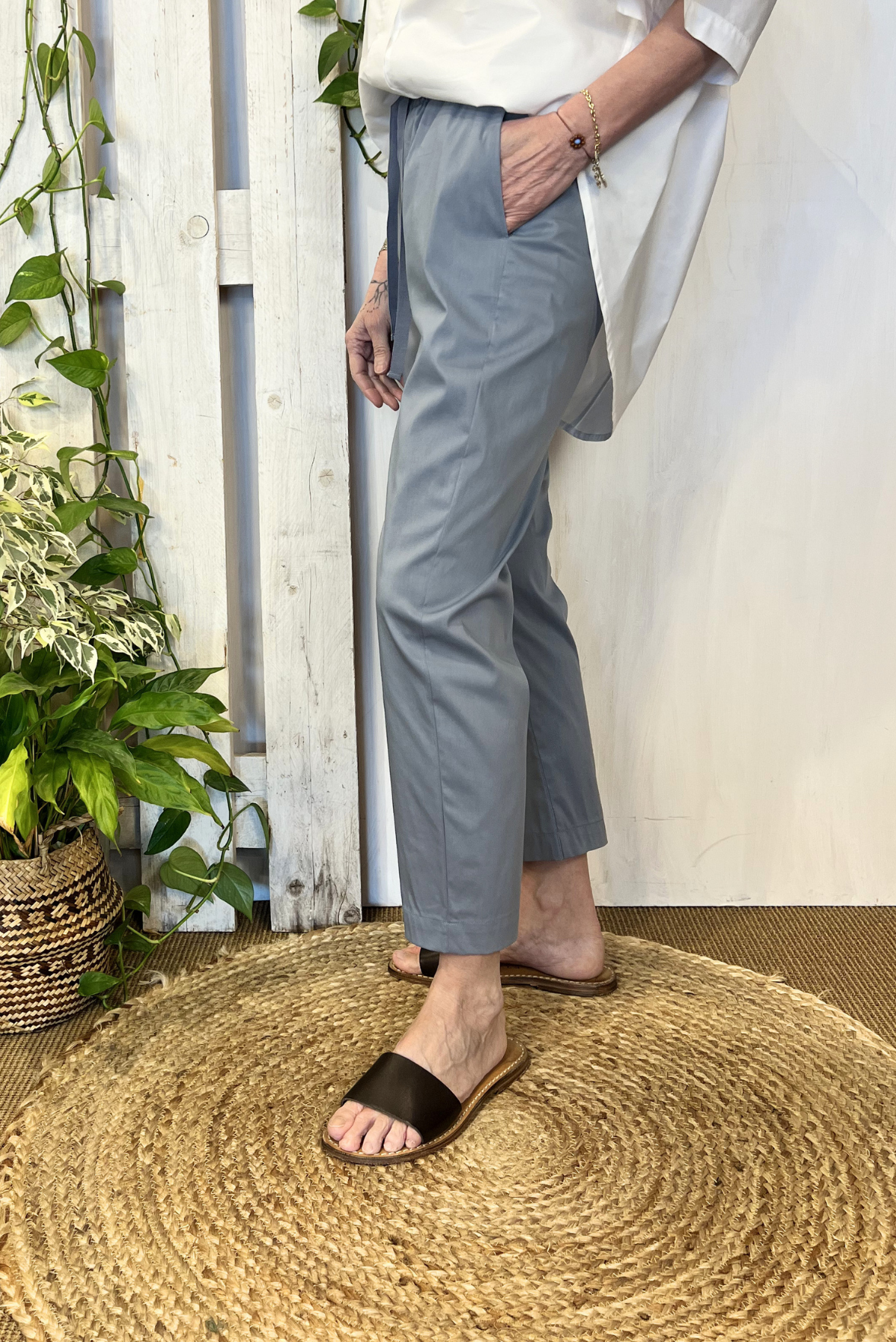 Pantalone jogging popeline
