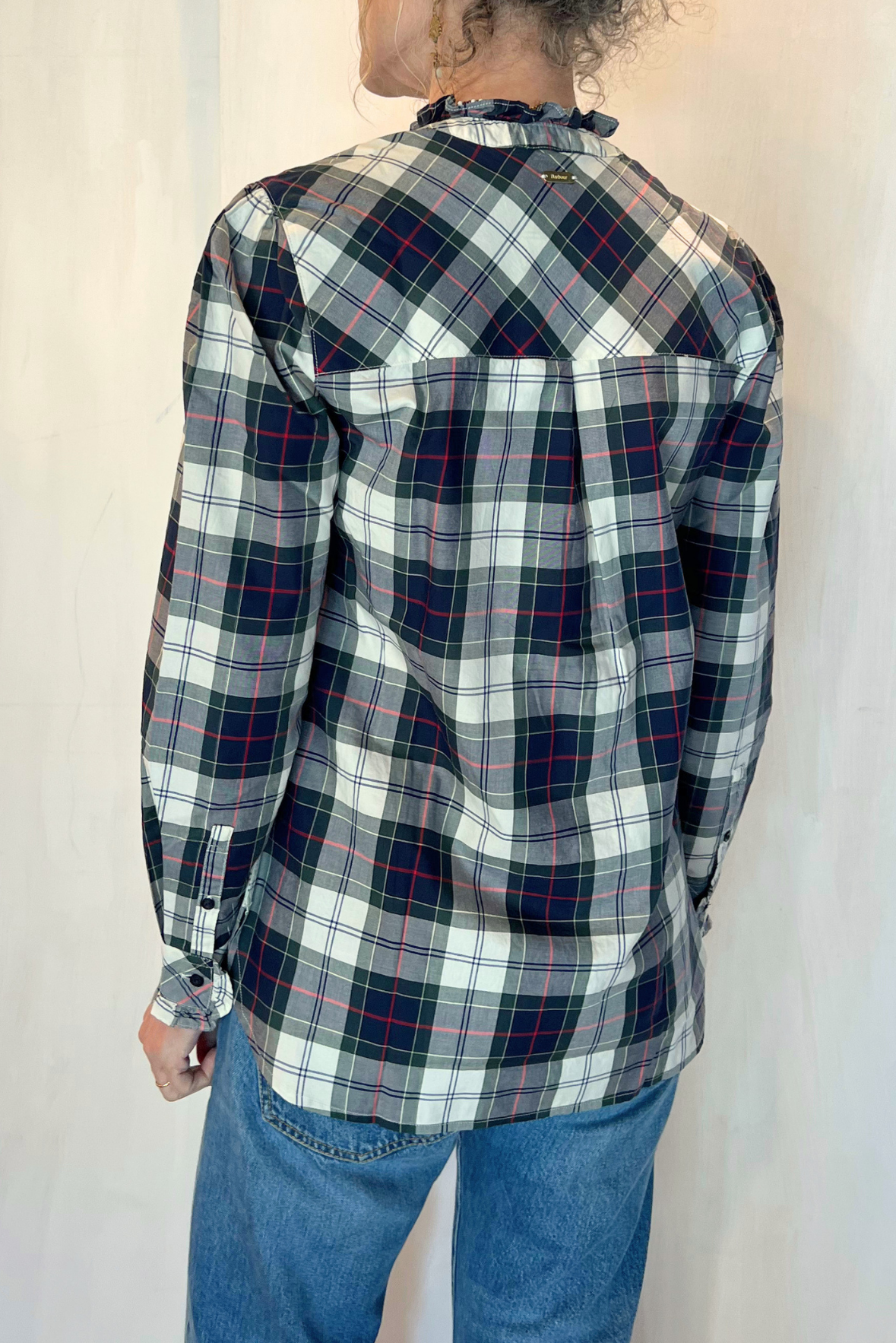 Camicia scozzese con micro ruches