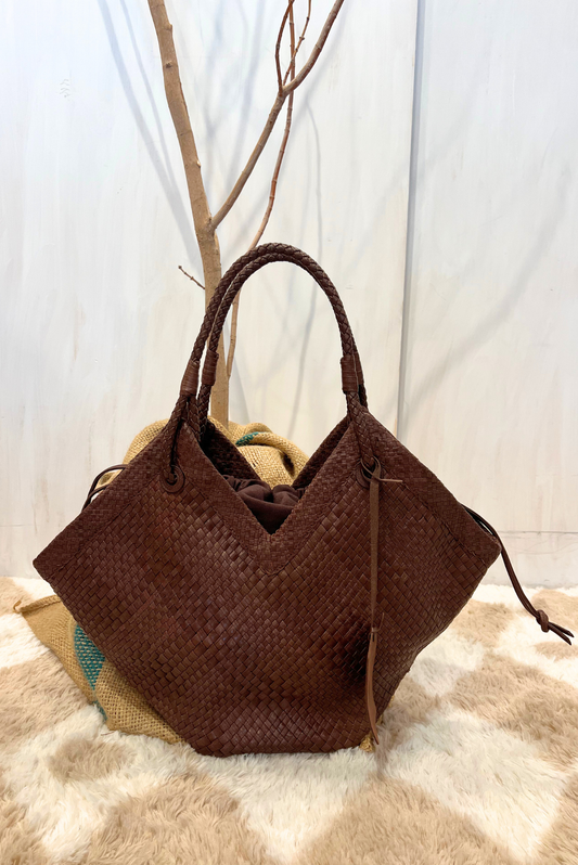 Shopper Trinity Large in pelle intrecciata
