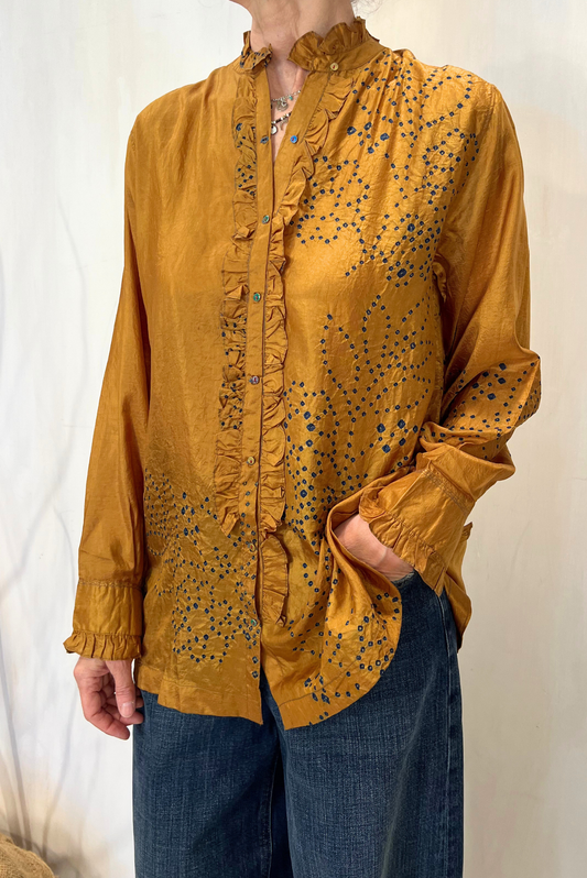 Camicia in seta con ricami