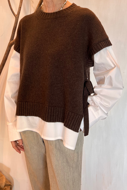 Maglia gilet con camicia