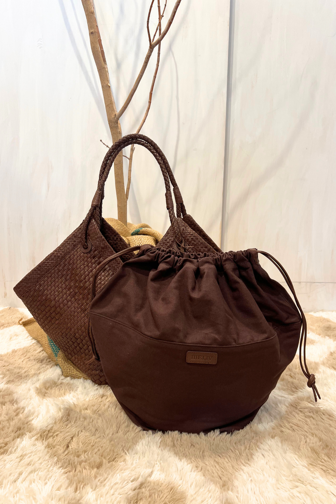 Shopper Trinity Large in pelle intrecciata