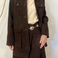 Field Jacket in pelle scamosciata