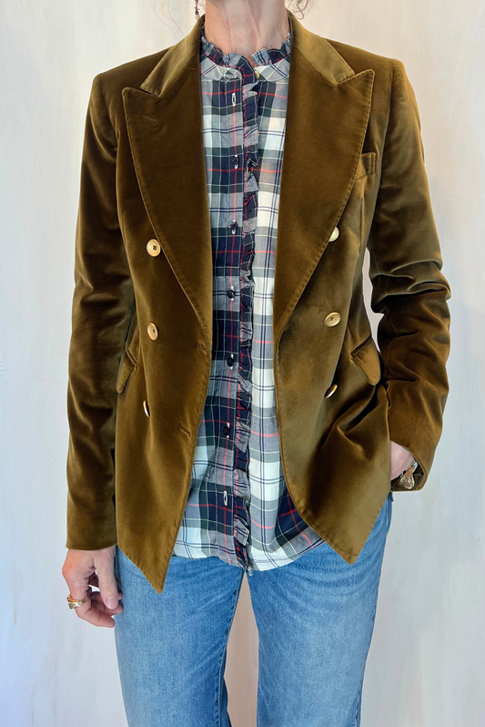 Blazer Coreen in velluto liscio