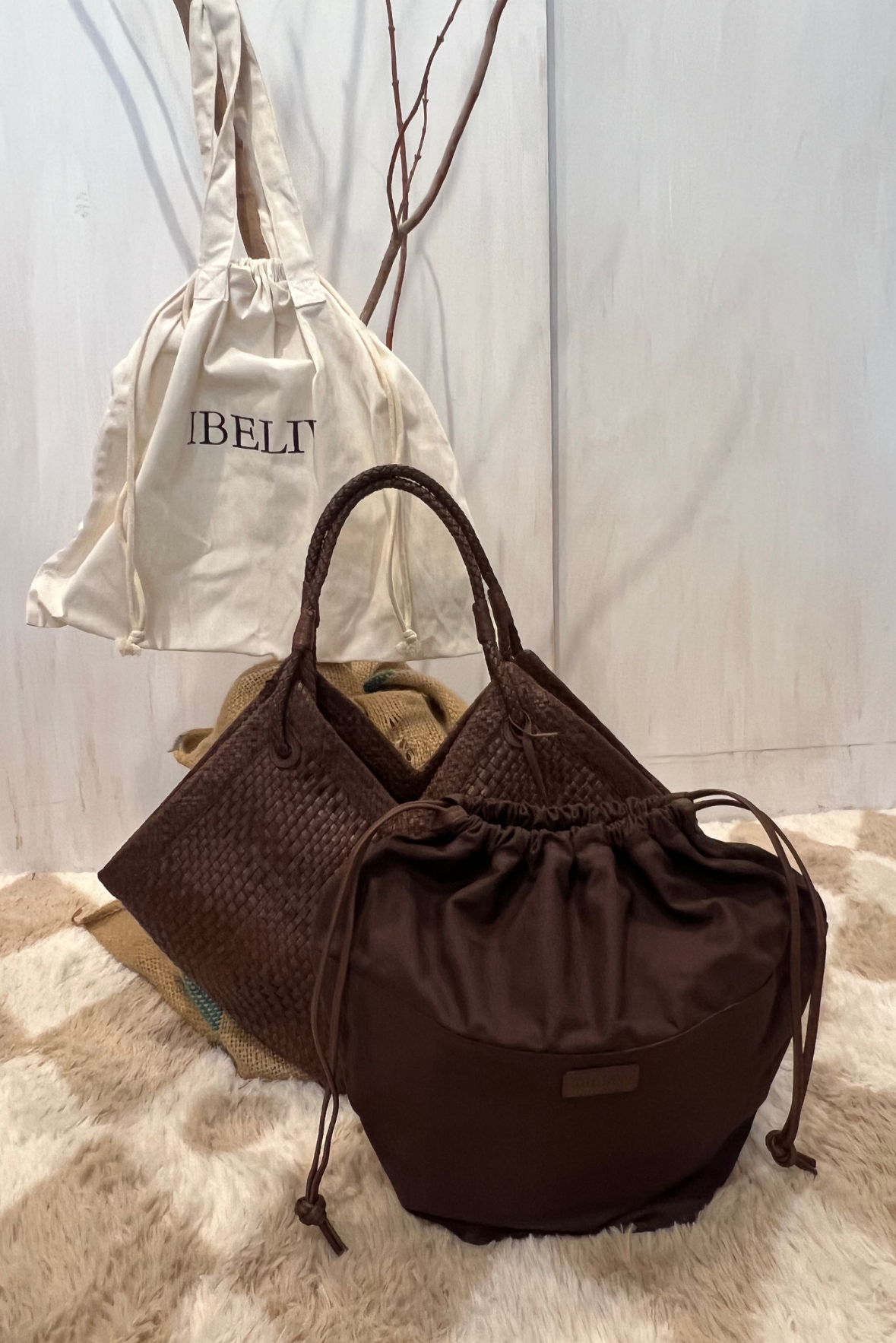 Shopper Trinity Large in pelle intrecciata