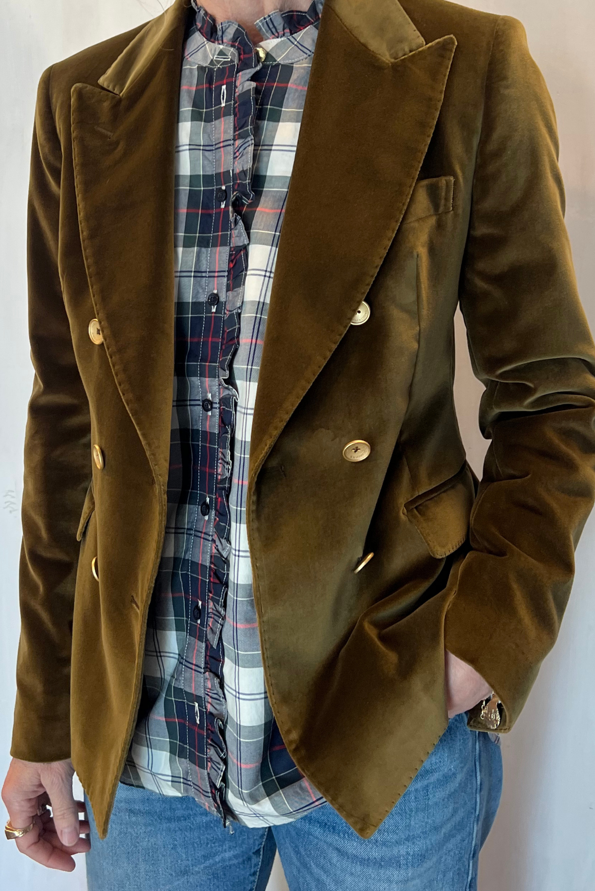 Blazer Coreen in velluto liscio