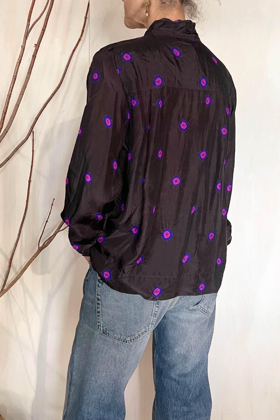 Camicia in seta con fiocco