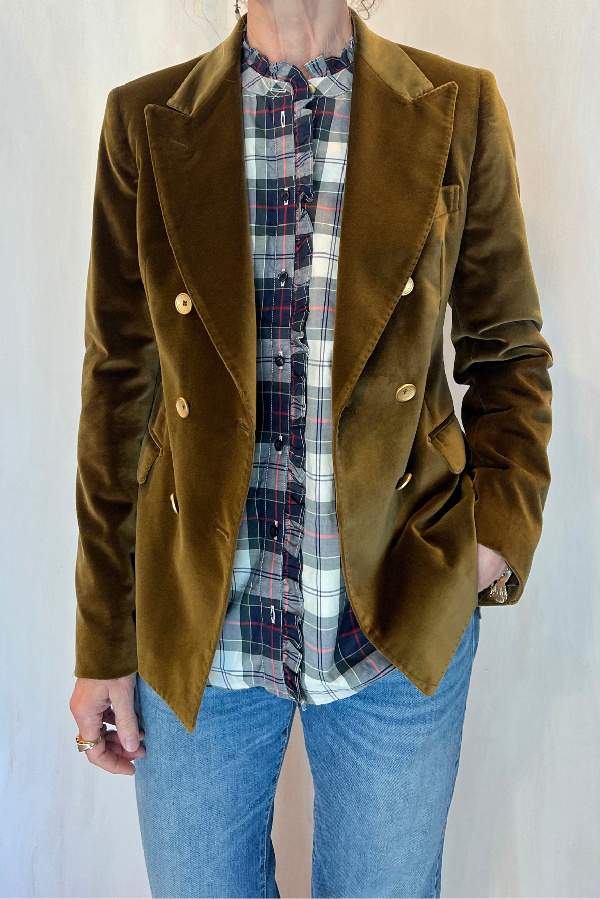 Blazer Coreen in velluto liscio