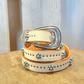 Cintura in pelle con turchesi