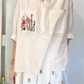 Camicia coreana a righe con ricami