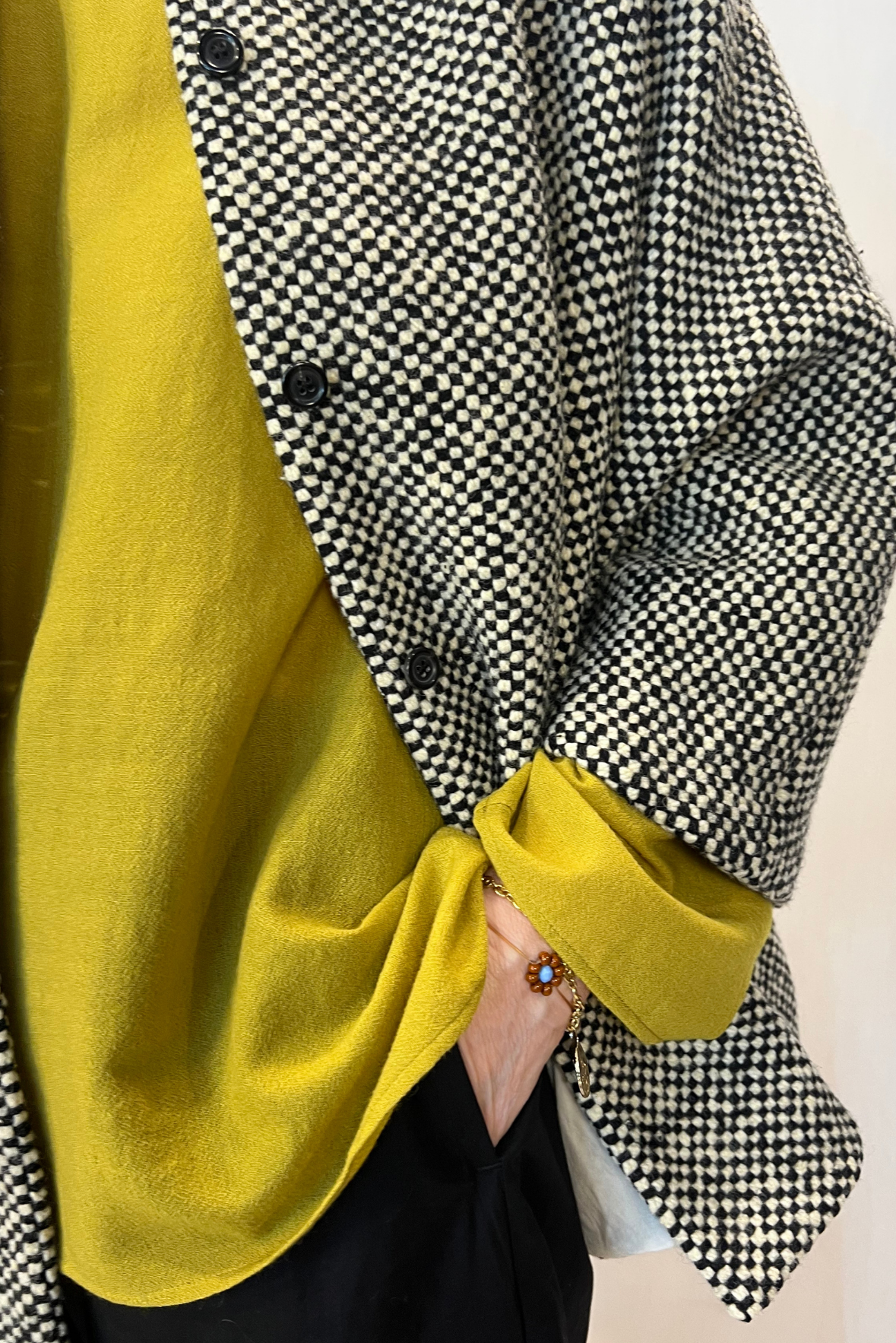 Cappottino kimono corto in lana