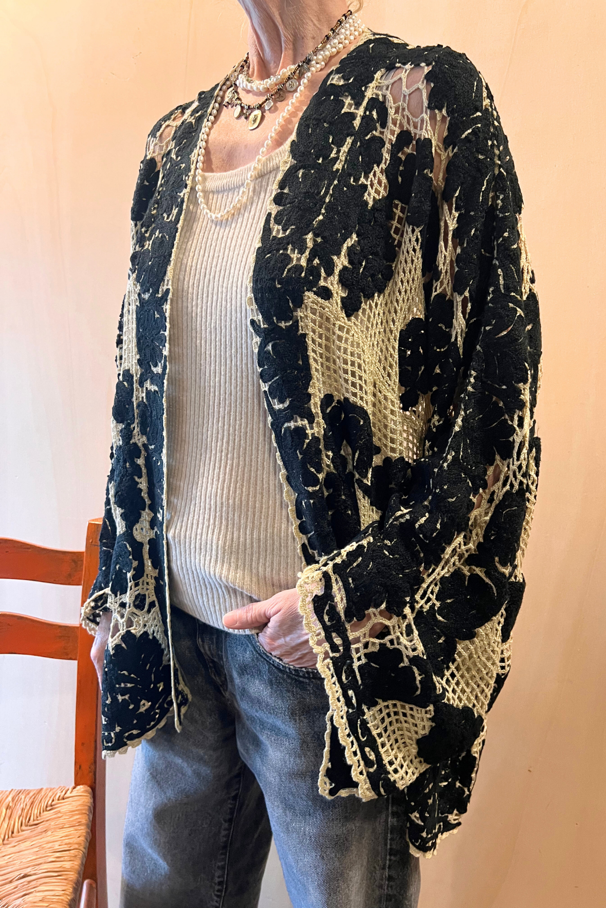 Cardigan in maglia con ricami