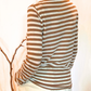 T-shirt a righe misto lana
