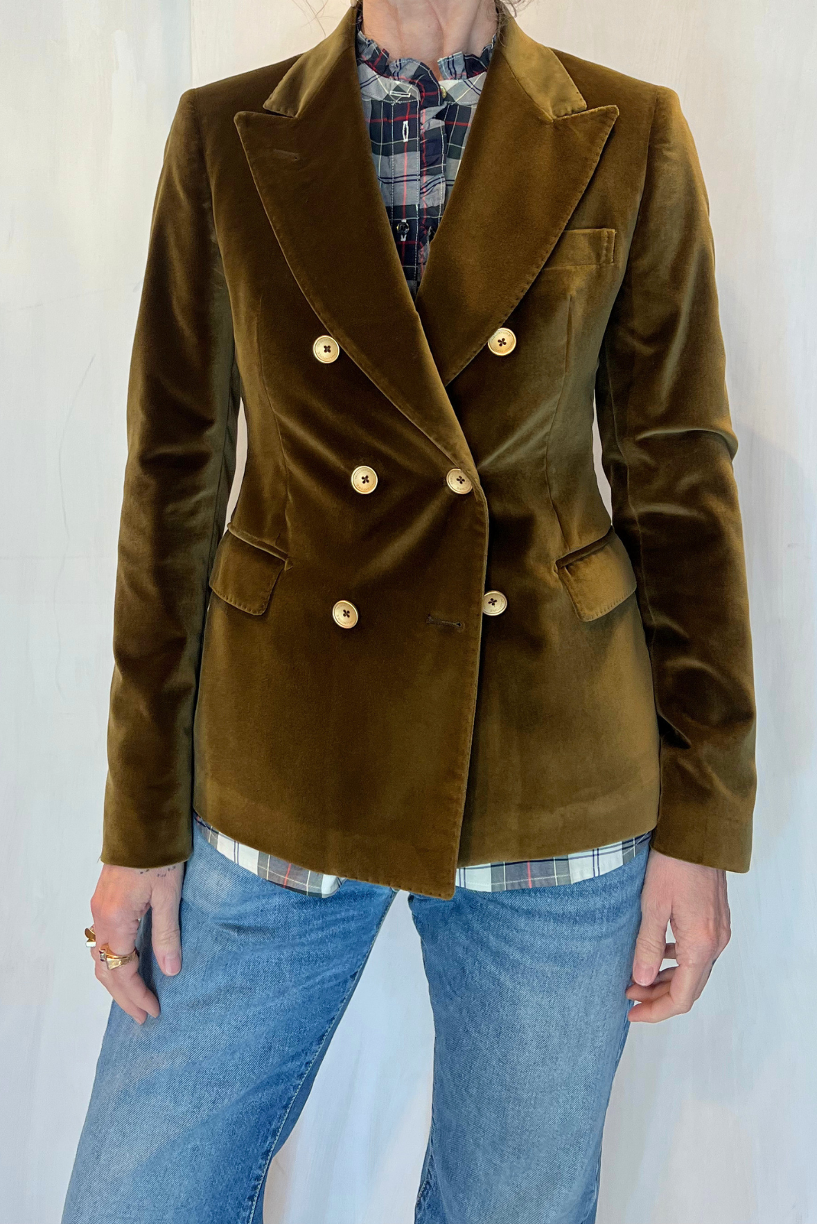 Blazer Coreen in velluto liscio