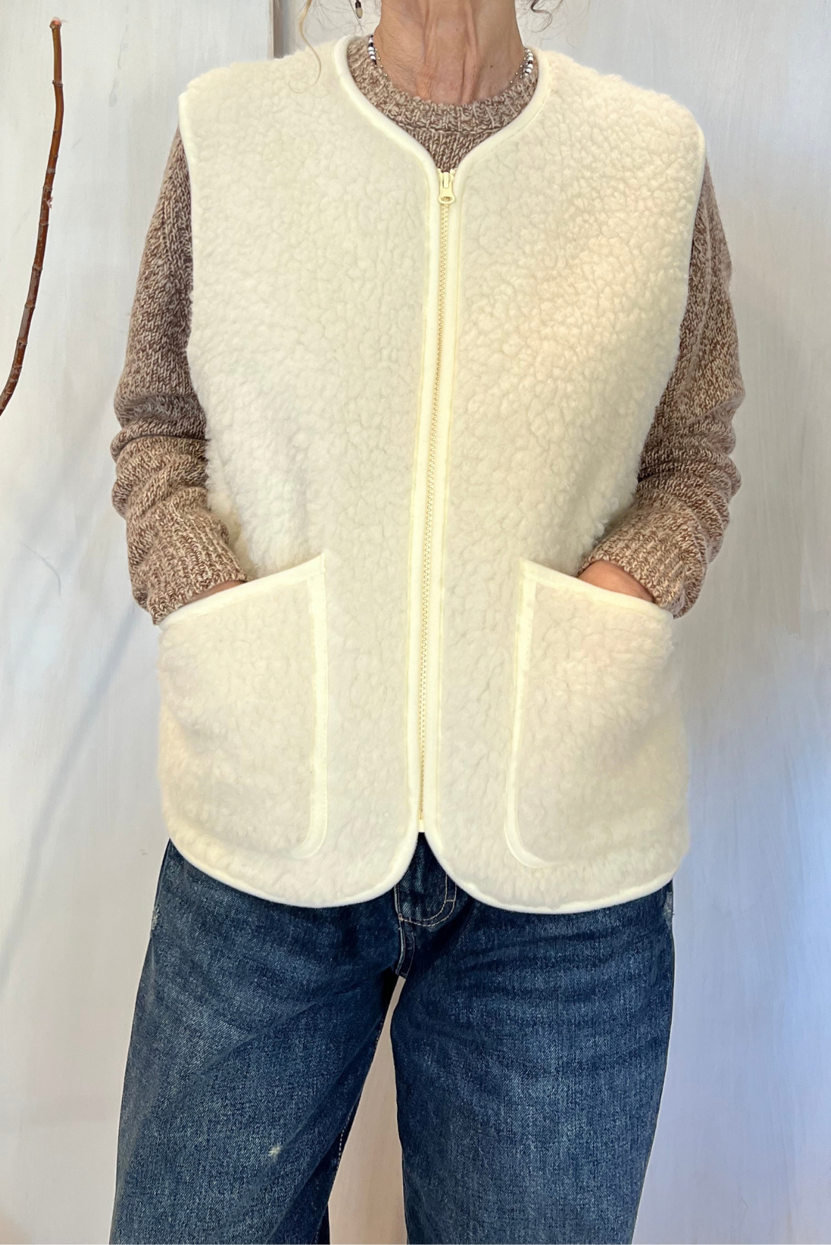 Gilet in lana riccia tricot