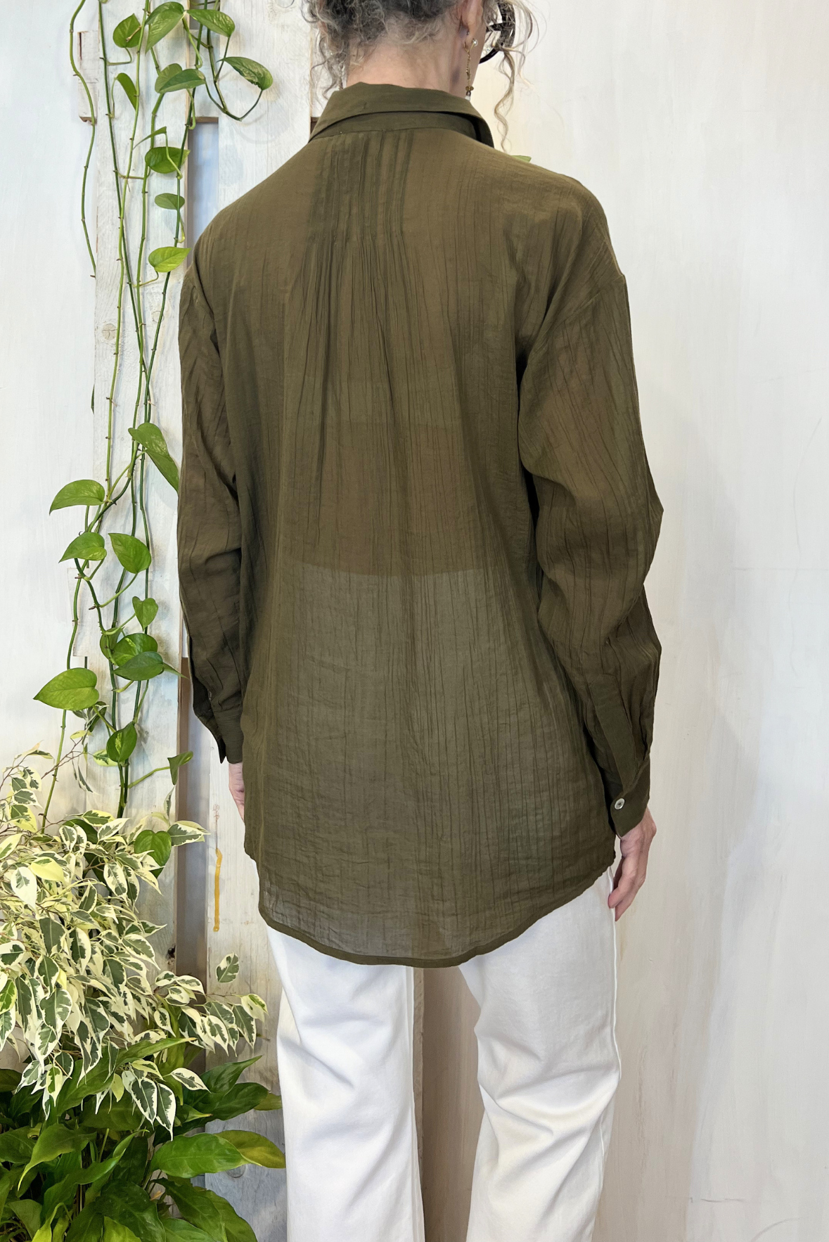 Camicia over in mussola di cotone