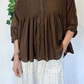 Camicia plissettata in cotone