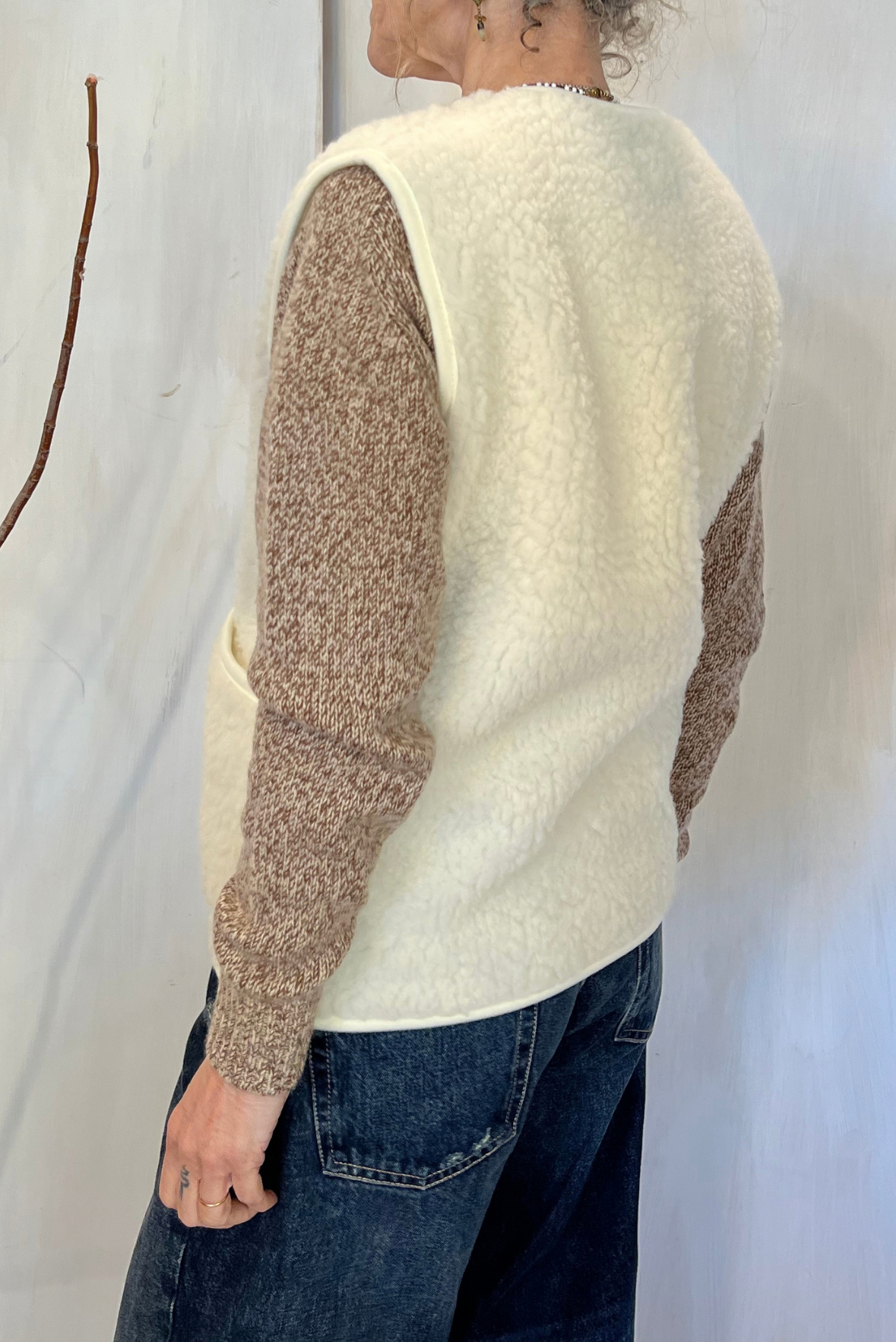 Gilet in lana riccia tricot