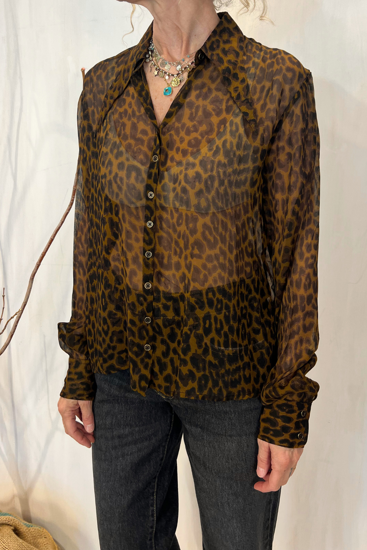 Camicia leopardata in viscosa