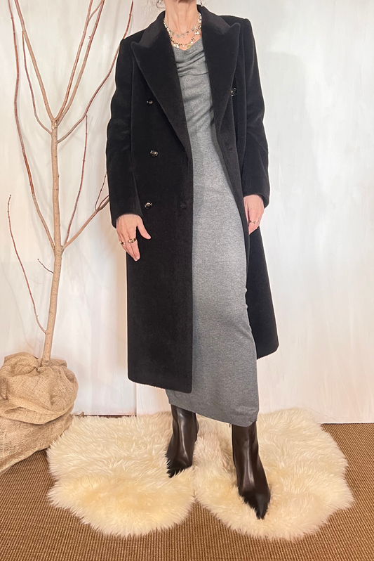 Cappotto in alpaca con cintura