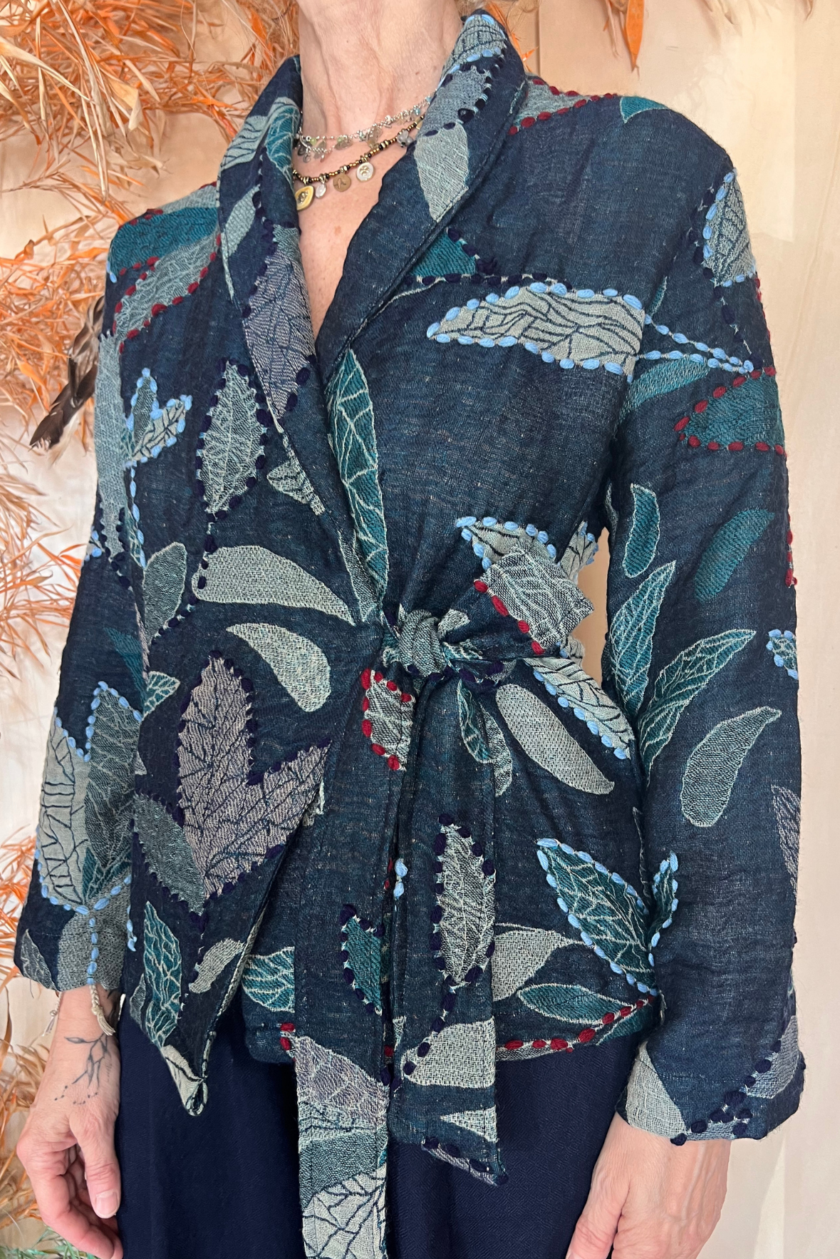 Giacca kimono jaquard