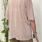 T-shirt in maglia lino e seta