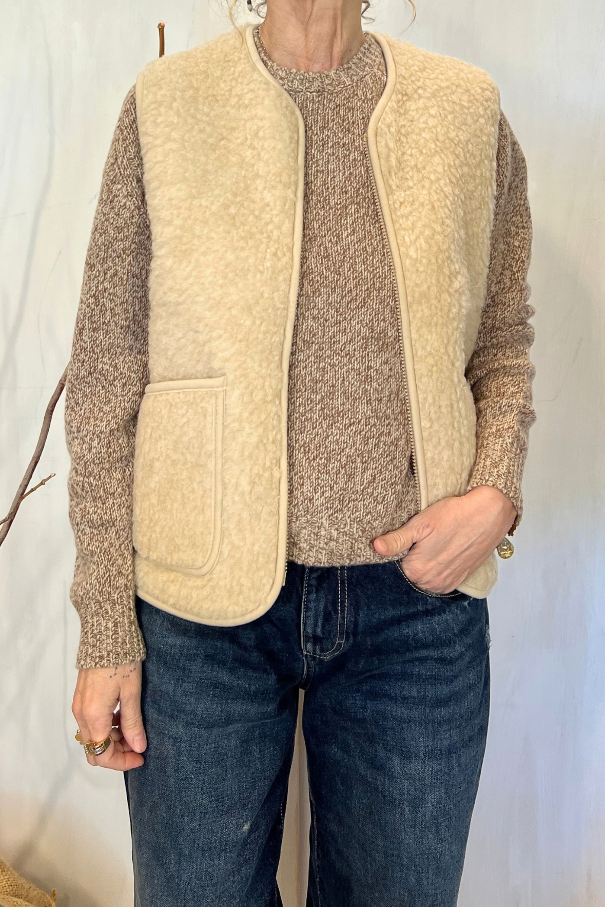 Gilet in lana riccia tricot
