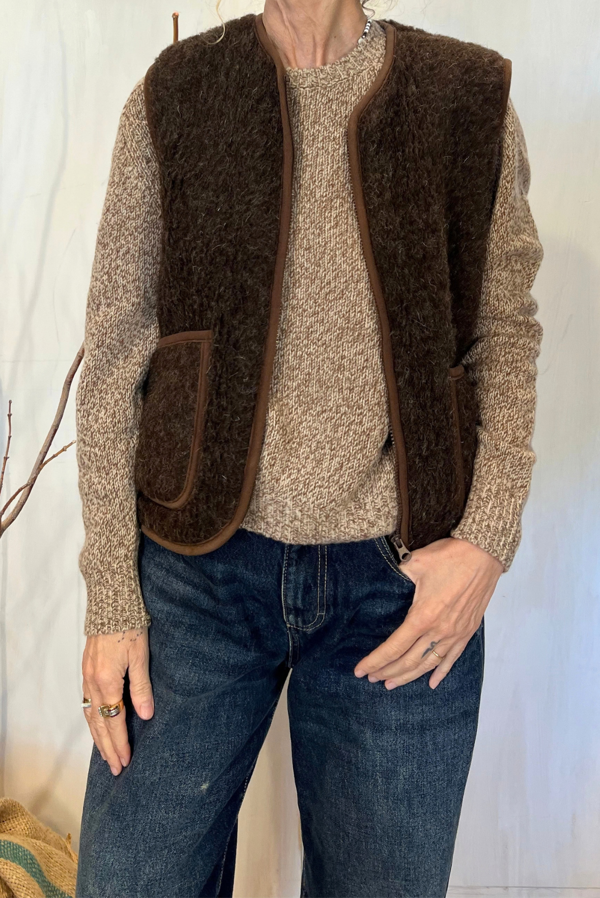 Gilet in lana riccia tricot