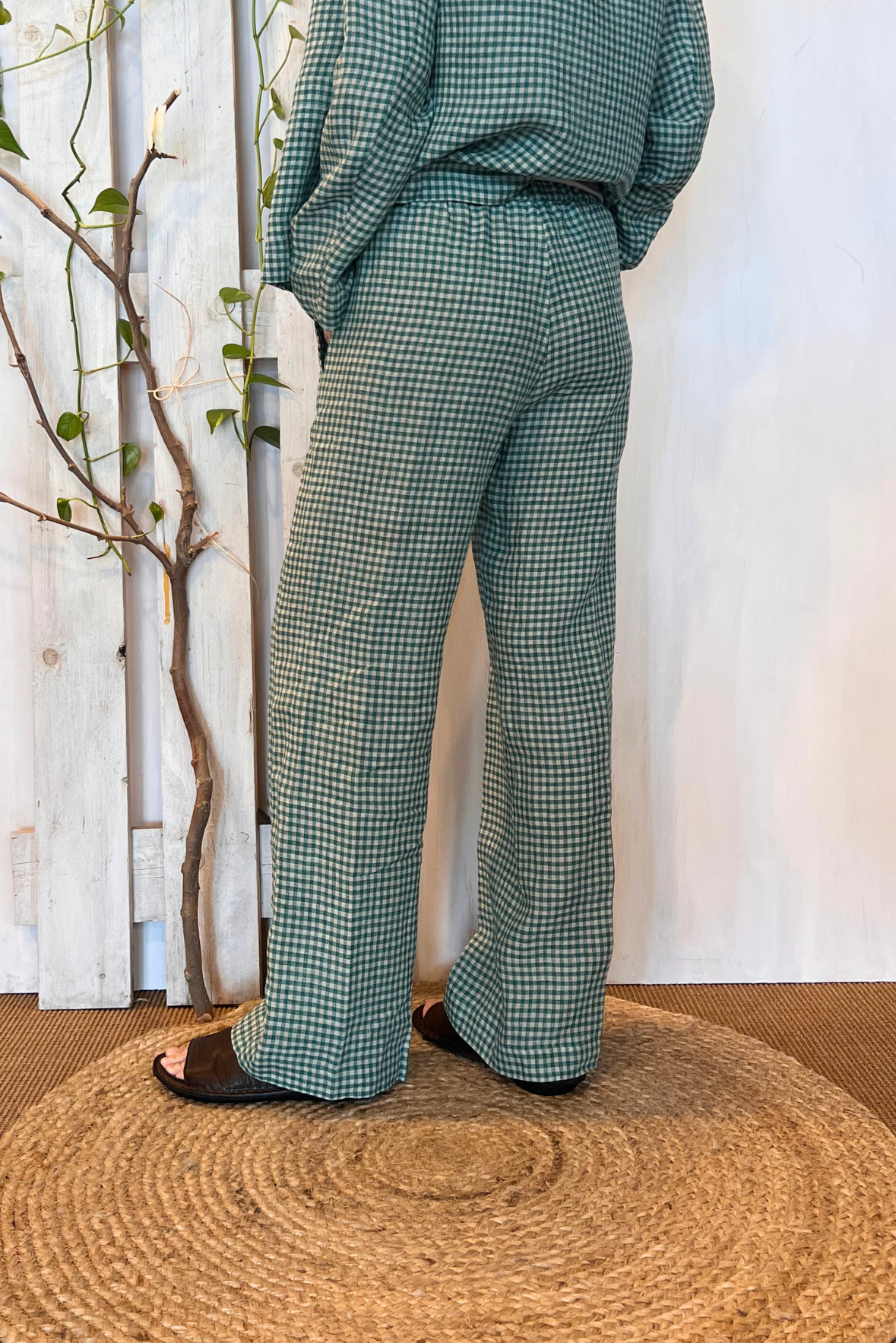 Pantalone in lino Vichy