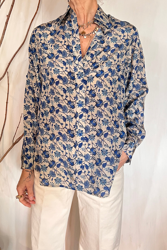 Camicia in viscosa a fiori
