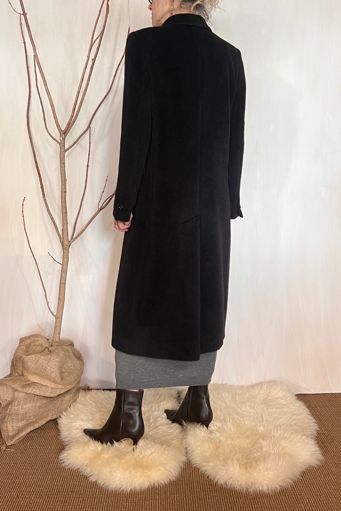Cappotto in alpaca con cintura