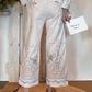 Pantalone con ricami