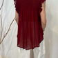 Top punto smock con rouches