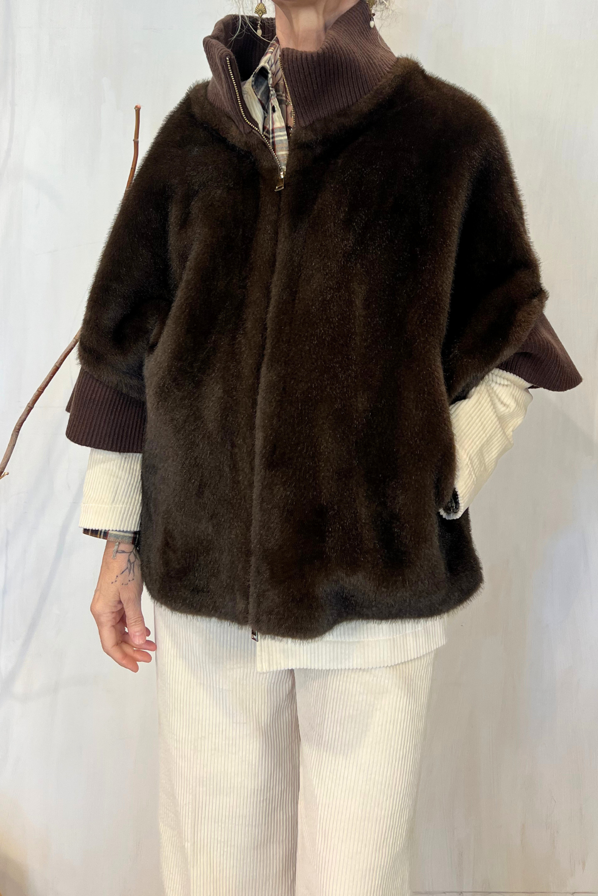 Eco pelliccia kimono over