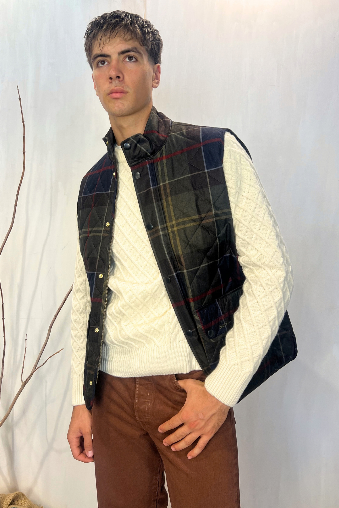 Gilet trapuntato Lowerdale in tartan Icons