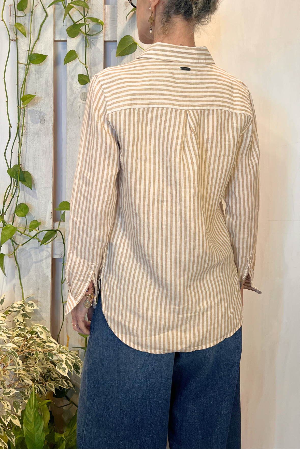 Camicia in lino a righe