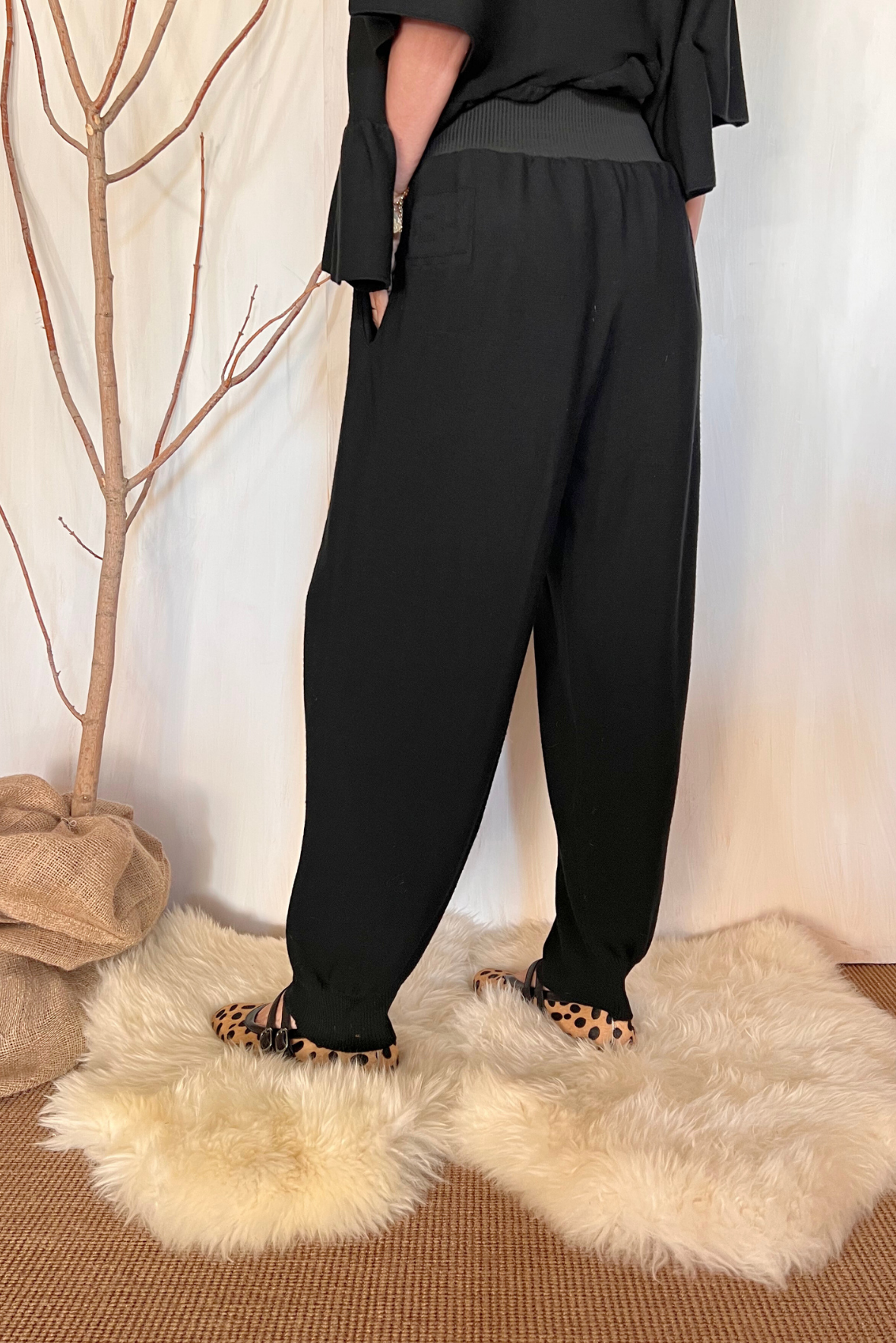Pantalone balloon in maglia