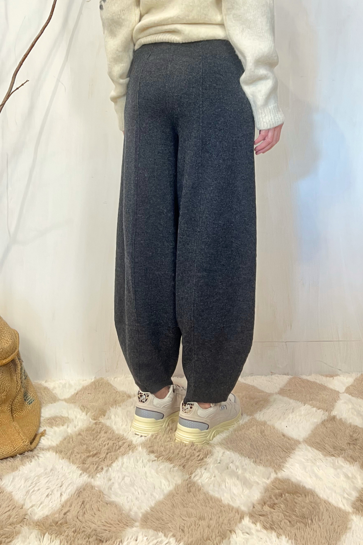 Pantalone in lana cotta