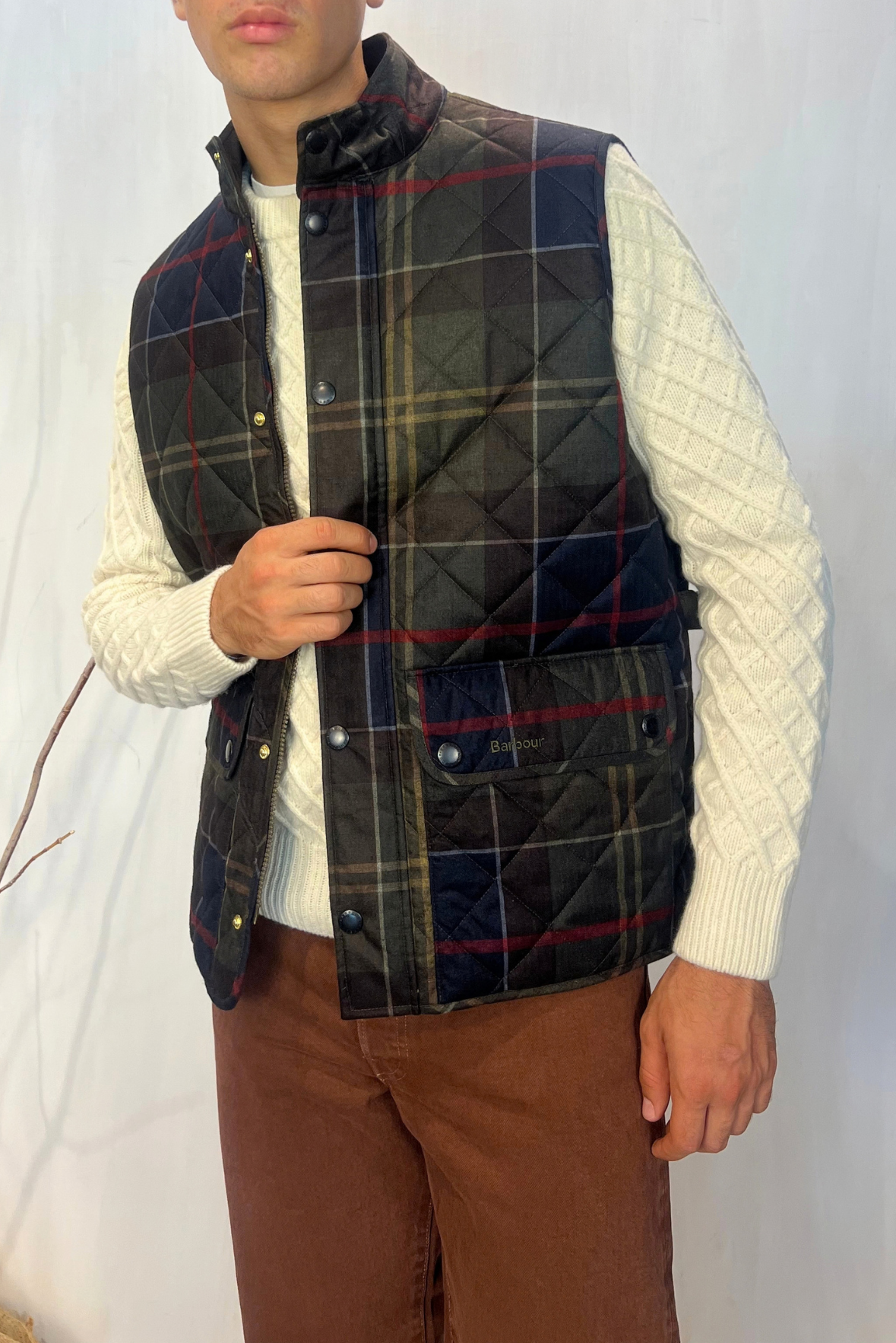 Gilet trapuntato Lowerdale in tartan Icons