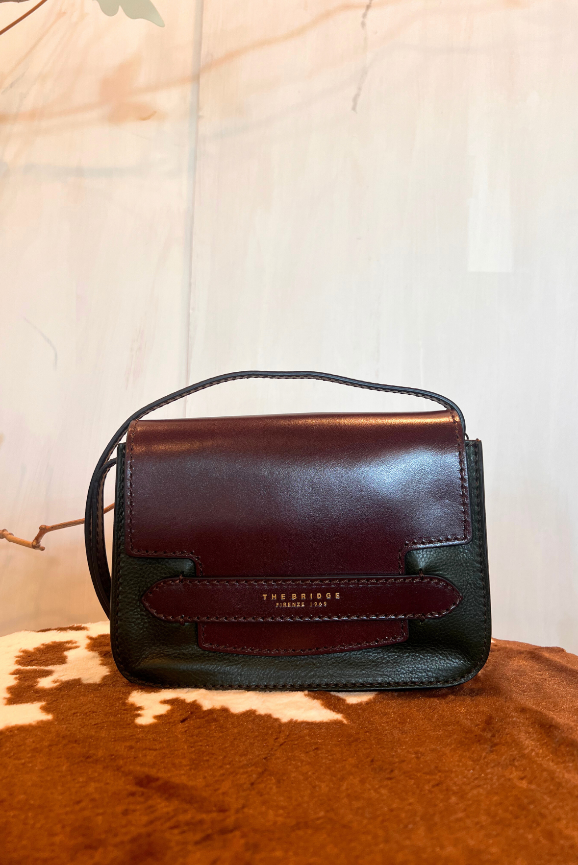 Borsa in pelle tricolore