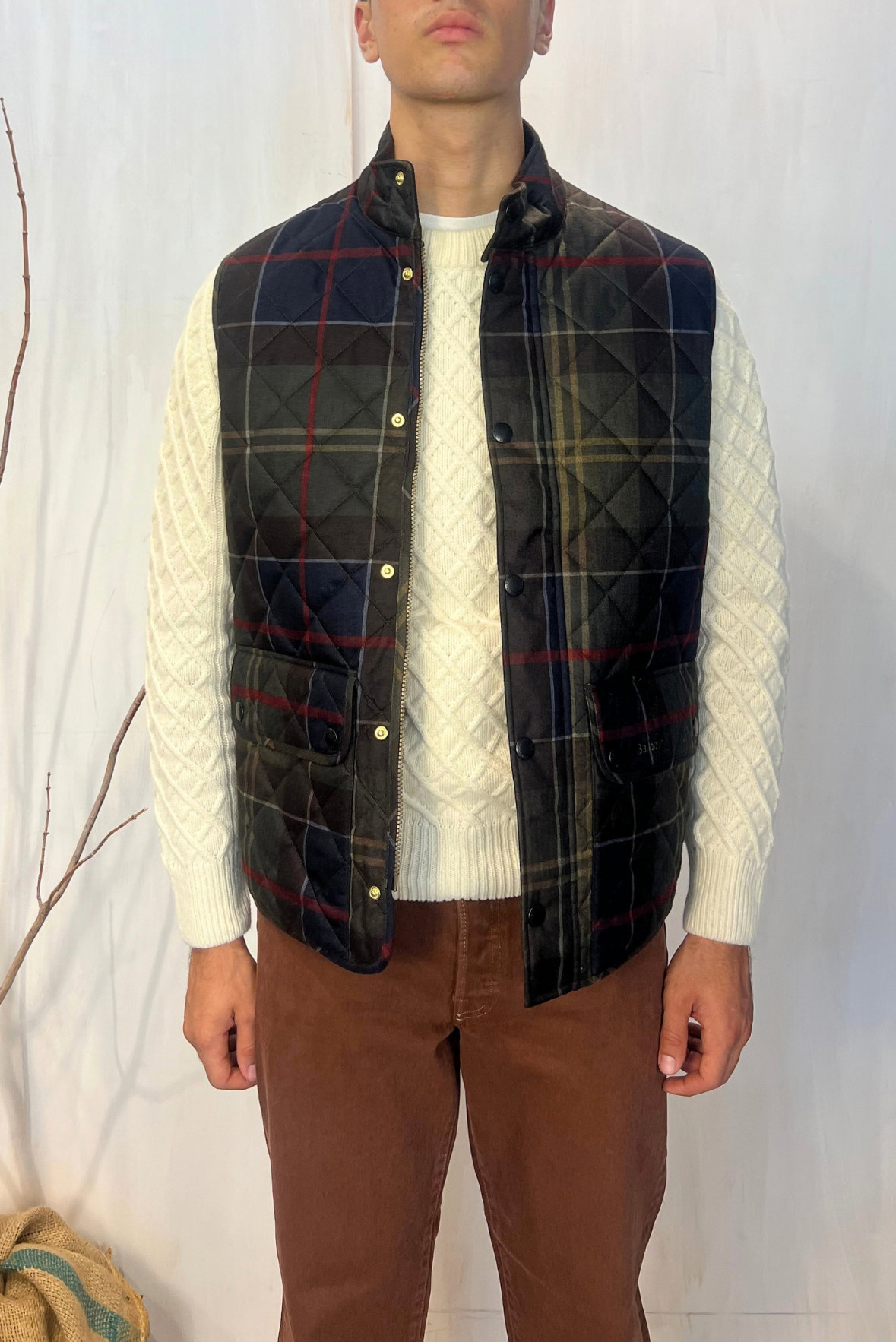 Gilet trapuntato Lowerdale in tartan Icons