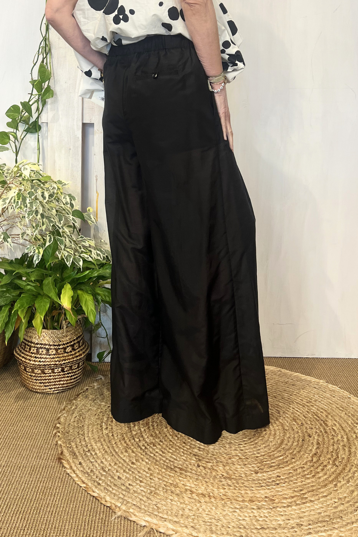 Pantalone a palazzo misto seta