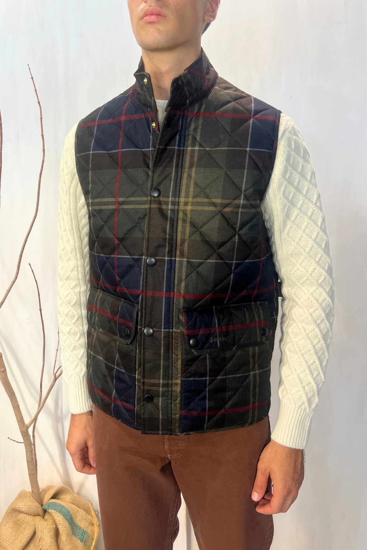 Gilet trapuntato Lowerdale in tartan Icons