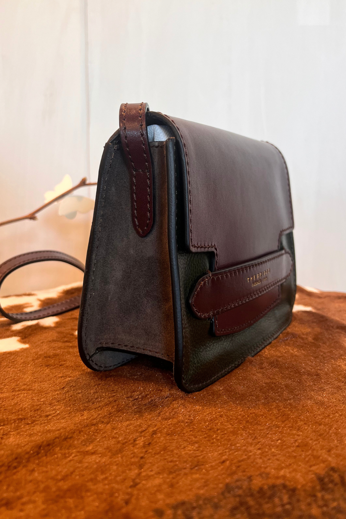 Borsa in pelle tricolore