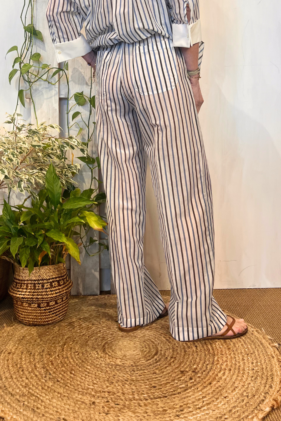 Pantalone a palazzo misto seta