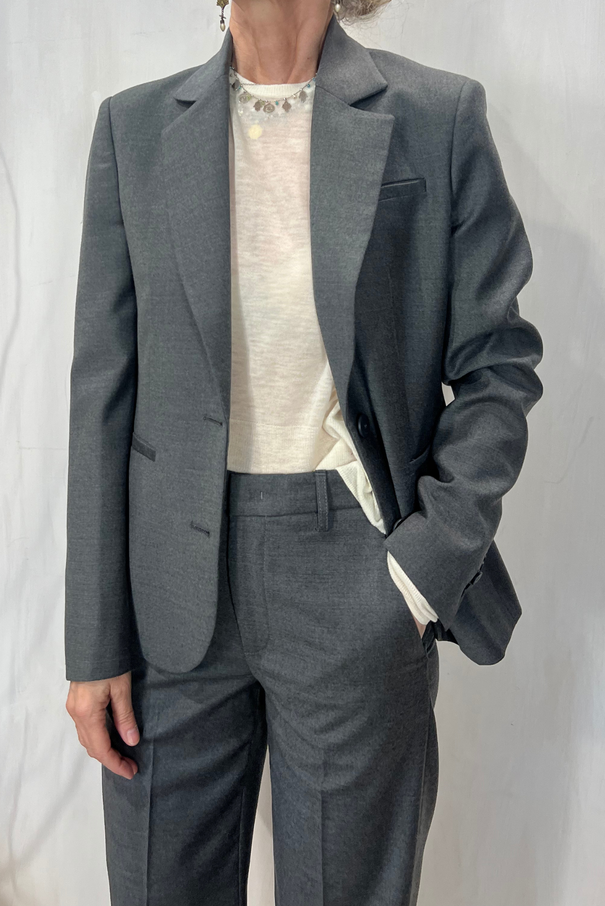 Blazer sfiancato in lana vergine