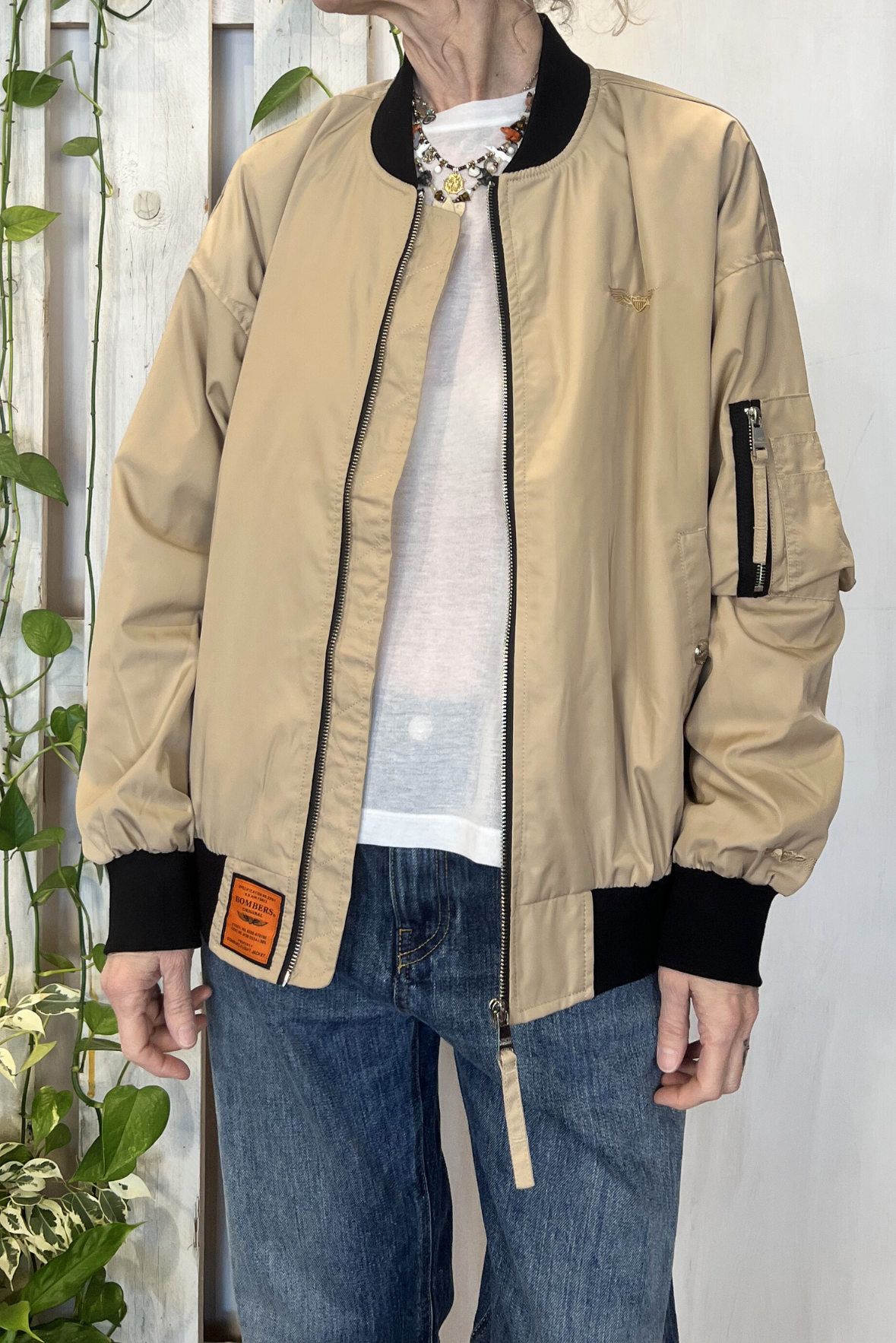 Bomber over nylon