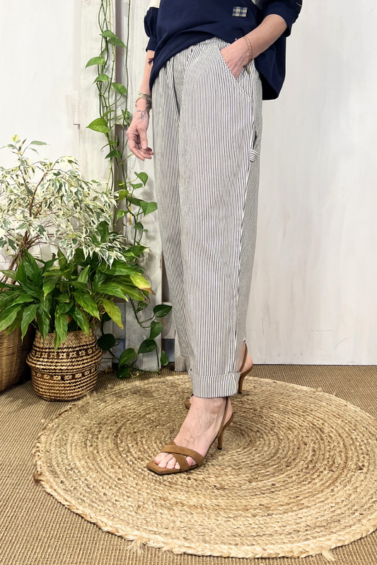 Pantalone fatigue a righe